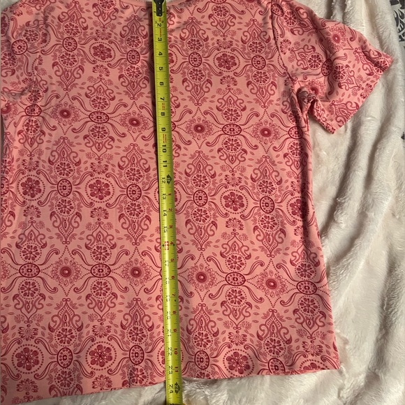 Carroll Reed Peachy-Orange Print T-shirt Ladies Size Large - Picture 5 of 7